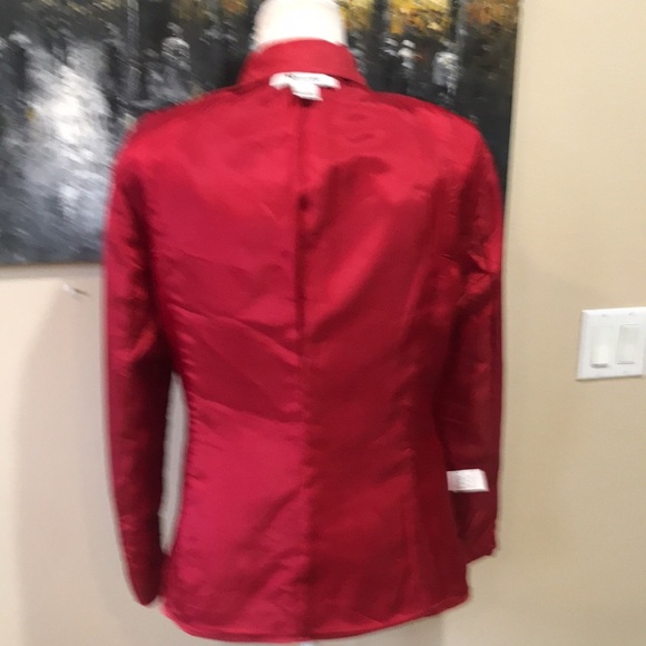 Nygard Red Zipper Front Soft Faux Suede Jacket w/Front Pockets and Wide Lapel-12 - Picture 6 of 16
